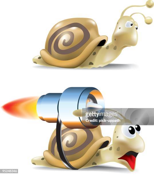 fast and slow snail - snail stock illustrations