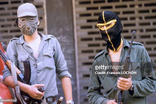 Milice chrétienne du Parti national libéral en juillet 1978 à Beyrouth au Liban.