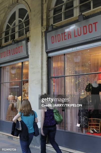 Didier Ludot fashion shop in the Palais Royal, 1 st district in Paris, Ile de France region, France.