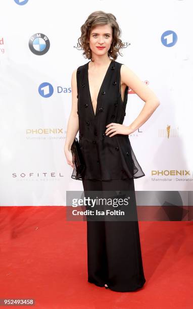 German actress Liv Lisa Fries attends the Lola - German Film Award red carpet at Messe Berlin on April 27, 2018 in Berlin, Germany.