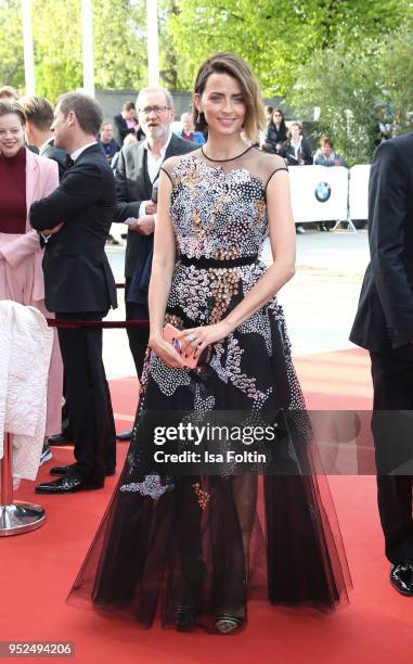 German model Eva Padberg attends the Lola - German Film Award red carpet at Messe Berlin on April 27, 2018 in Berlin, Germany.