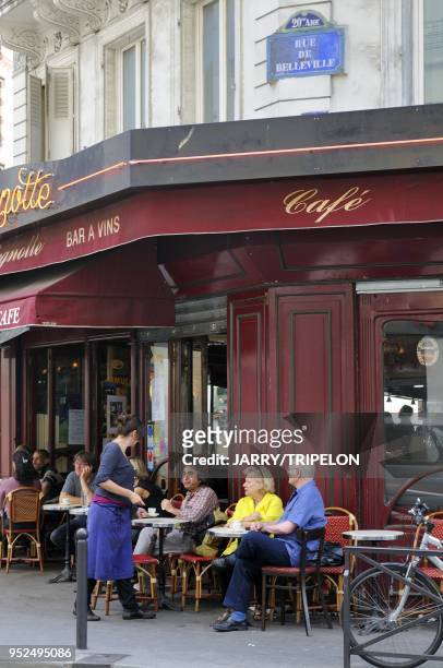 La Cagnotte bar and restaurant located in Belleville street, Jourdain district in Belleville and Menilmontant area, 19 and 20 th district in Paris,...