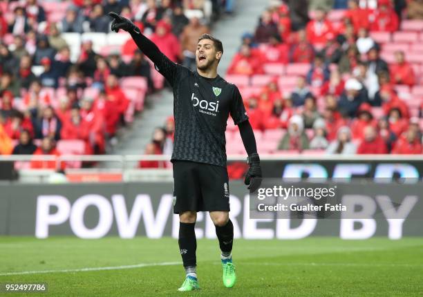 Tondela goalkeeper Claudio Ramos from Portugal in action during the Primeira Liga match between SL Benfica and CD Tondela at Estadio da Luz on April...