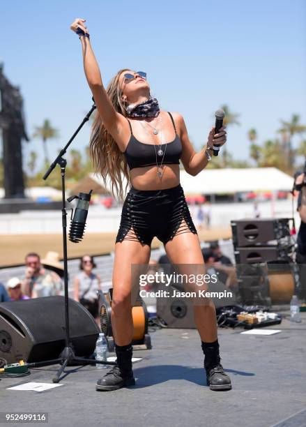 Kassi Ashton performs onstage during 2018 Stagecoach California's Country Music Festival at the Empire Polo Field on April 28, 2018 in Indio,...