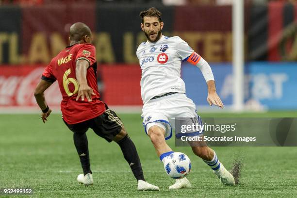 Ignacio Piatti of Montreal Impact during the match between Atlanta United FC v Montreal Impact at the Mercedes-Benz Stadium on April 28, 2018 in...