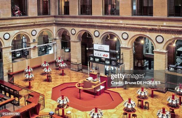 Le remplacement de la corbeille par un espace MATIF-CAC 40 au Palais Brongniart de Paris en 1988.