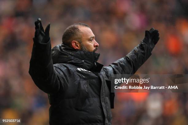 Nuno Espirito Santo head coach / manager of Wolverhampton Wanderers during the Sky Bet Championship match between Wolverhampton Wanderers and...