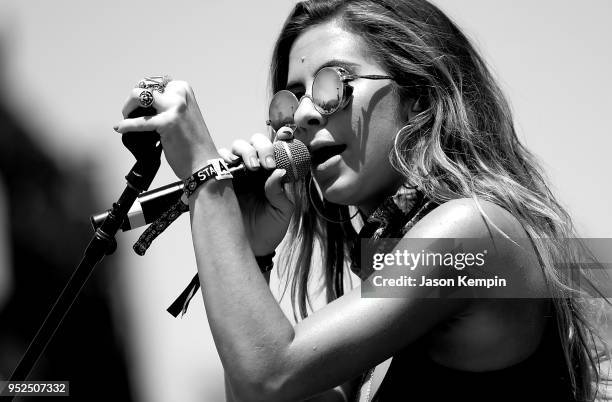 Kassi Ashton performs onstage during 2018 Stagecoach California's Country Music Festival at the Empire Polo Field on April 28, 2018 in Indio,...