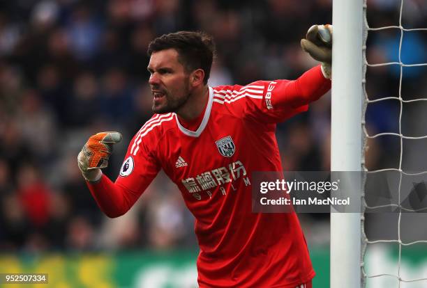 Ben Foster of West Bromwich Albion is seen during the Premier League match between Newcastle United and West Bromwich Albion at St. James Park on...