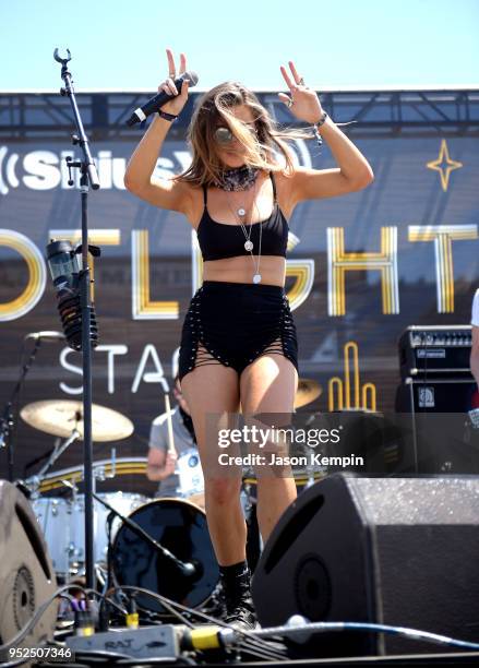 Kassi Ashton performs onstage during 2018 Stagecoach California's Country Music Festival at the Empire Polo Field on April 28, 2018 in Indio,...