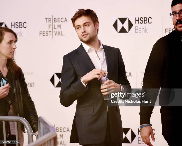 Actor Douglas Booth attends the screening of "Mary Shelley" during the 2018 Tribeca Film Festival at BMCC Tribeca PAC on April 28, 2018 in New York...