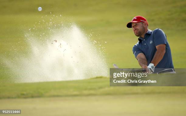 Scott Brown on the 18th green during the third round of the Zurich Classic at TPC Louisiana on April 28, 2018 in Avondale, Louisiana.