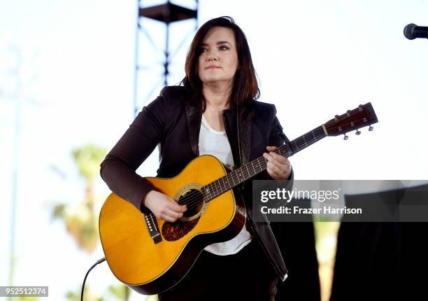 Brandy Clark performs onstage during 2018 Stagecoach California's Country Music Festival at the Empire Polo Field on April 28, 2018 in Indio,...