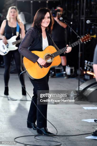 Brandy Clark performs onstage during 2018 Stagecoach California's Country Music Festival at the Empire Polo Field on April 28, 2018 in Indio,...