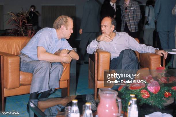 Gerald Ford et Valéry Giscard d'Estaing à Kingston en 1976, Jamaique.
