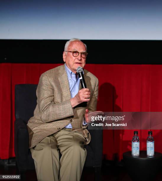Director James Ivory speaks onstage at the screening of 'Maurice' during day 3 of the 2018 TCM Classic Film Festival on April 28, 2018 in Hollywood,...