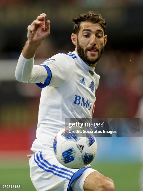 Ignacio Piatti of Montreal Impact during the match between Atlanta United FC v Montreal Impact at the Mercedes-Benz Stadium on April 28, 2018 in...