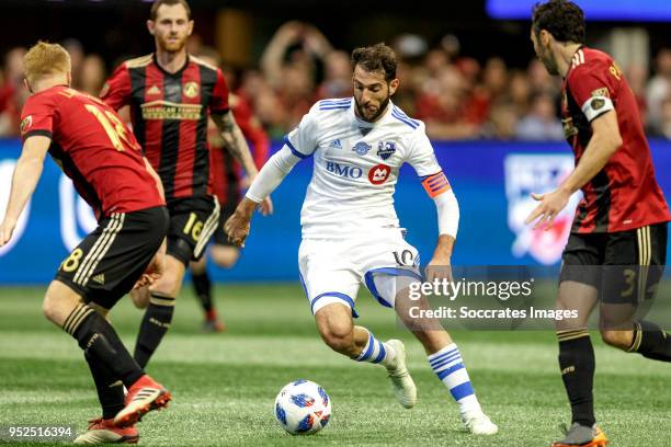 Ignacio Piatti of Montreal Impact during the match between Atlanta United FC v Montreal Impact at the Mercedes-Benz Stadium on April 28, 2018 in...