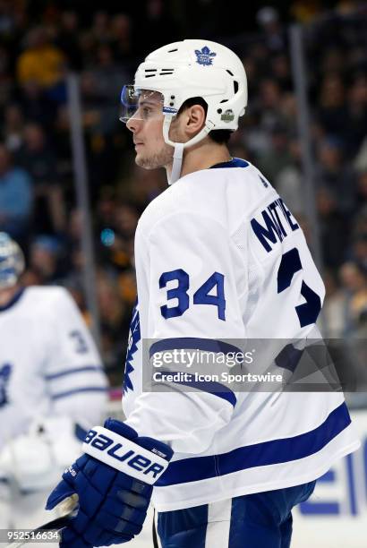 Toronto Maple Leafs center Auston Matthews during Game 5 of the First Round for the 2018 Stanley Cup Playoffs between the Boston Bruins and the...