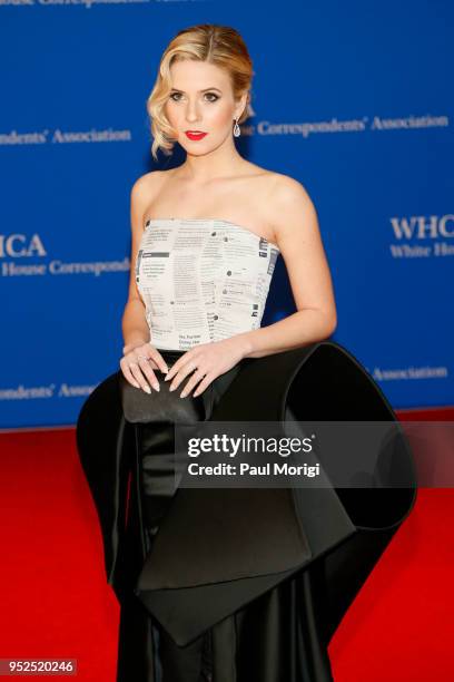 Actor and White House press assistant Caroline Sunshine attends the 2018 White House Correspondents' Dinner at Washington Hilton on April 28, 2018 in...