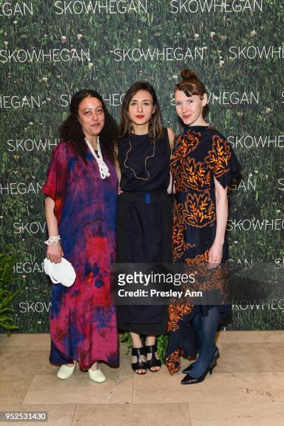 Sarah Workneh, Gabriela Salazar and Patricia Treib attend Skowhegan Awards Dinner 2018 at The Plaza Hotel on April 24, 2018 in New York City. Sarah...