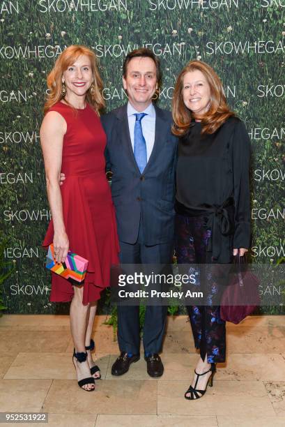 Victoria Love Salnikoff, Yuri Salnikoff and Stephanie Hunt attend Skowhegan Awards Dinner 2018 at The Plaza Hotel on April 24, 2018 in New York City....