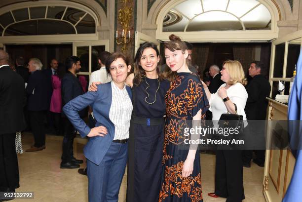Nataliya Slinko, Gabriela Salazar and Patricia Treib attend Skowhegan Awards Dinner 2018 at The Plaza Hotel on April 24, 2018 in New York City....