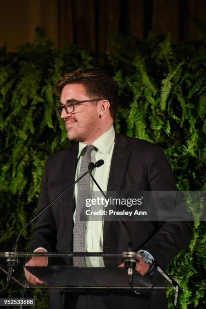 Jamie Bennett speaks at Skowhegan Awards Dinner 2018 at The Plaza Hotel on April 24, 2018 in New York City. Jamie Bennett