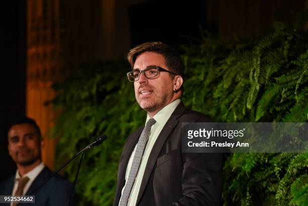 Jamie Bennett speaks at Skowhegan Awards Dinner 2018 at The Plaza Hotel on April 24, 2018 in New York City. Jamie Bennett