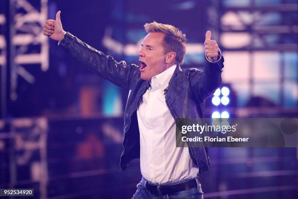 Dieter Bohlen during the semi finals of the TV competition 'Deutschland sucht den Superstar' at Coloneum on April 28, 2018 in Cologne, Germany. For...