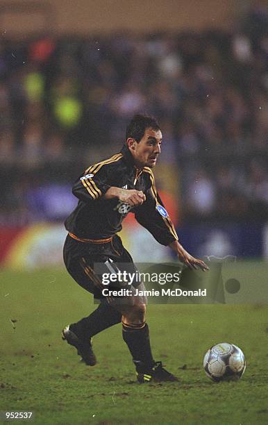 Pedro Munitis of Real Madrid runs with the ball during the UEFA Champions League Group D match against Anderlecht played at the Stade Vanden Stock,...