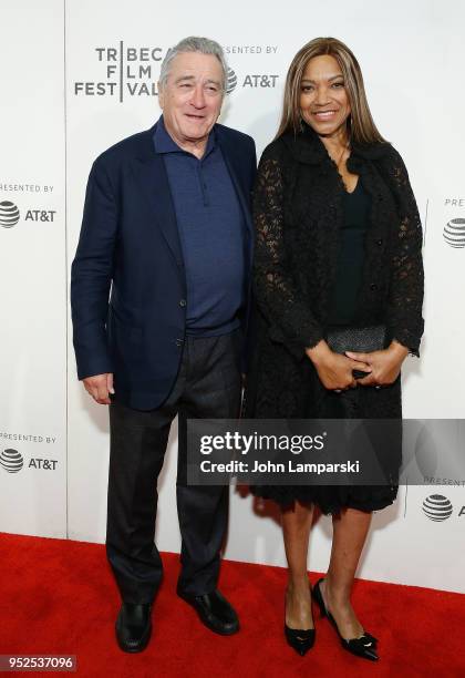 Robert De Niro and Grace Hightower De Niro attends 2018 Tribeca Film Festival closing night screening of "The Fourth Estate" at BMCC Tribeca PAC on...