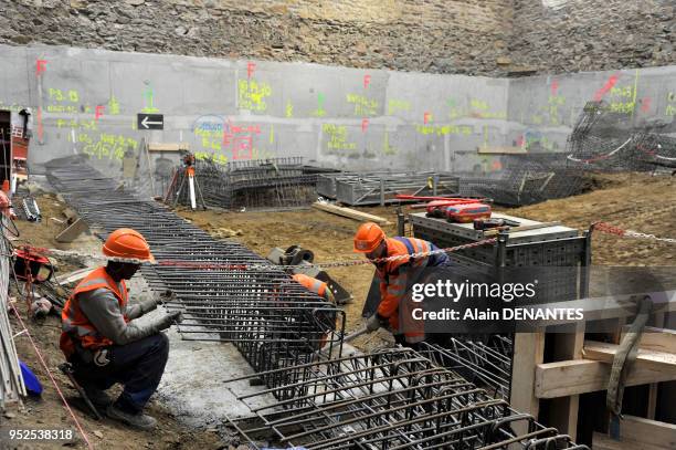 Chantier de renovation et d'extension du musee d'Arts de Nantes avec ici la restauration du batiment de l'ancien palais, le 07 Avril 2015 a Nantes,...