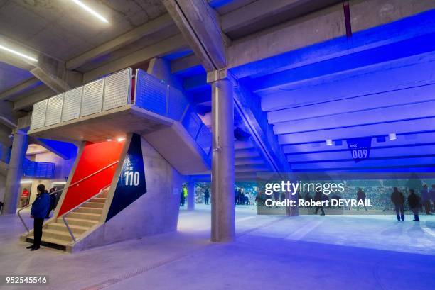 Le Parc OL le 9 janvier 2016, Décines, France. Avec 59 500 places, il répond aux éxigences de l'UEFA et peut postuler à l'organisation d'une finale...