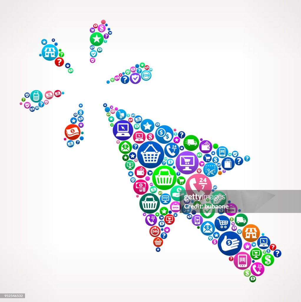 Mouse Click Pattern Graph Mouse Click Shopping And Ecommerce Background Pattern High-Res Vector ...