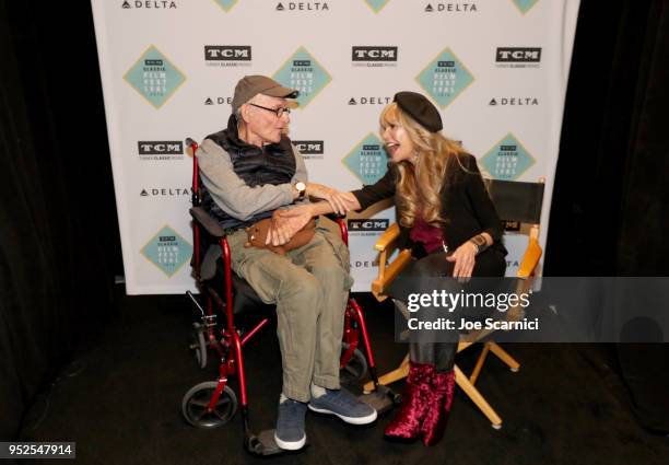 Screenwriter Buck Henry and Actor Dyan Cannon attend the screening of 'Heaven Can Wait' during day 3 of the 2018 TCM Classic Film Festival on April...