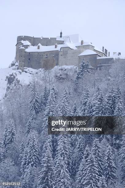 Chateau de Joux or Fort de Joux, is opening the way to Pontarlier to Switzerland and the Jura, a historical monument in 1996 and accredits heritage...