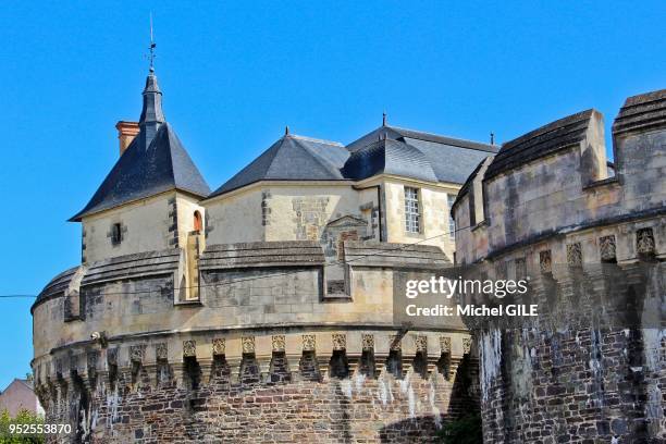 Château construit en 984 sur un site paléochrétien, 13 août 2016, Ancenis, Loire-Atlantique, France.