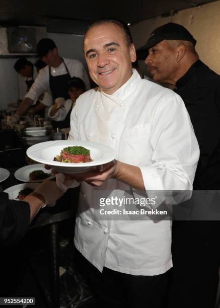 Jean-Georges Vongerichten prepares food during the 22nd annual Keep Memory Alive 'Power of Love Gala' benefit for the Cleveland Clinic Lou Ruvo...