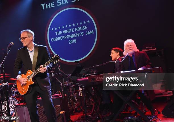 Host/Rolling Stones Keyboardist Chuck Leavell joins The Wall Street Journal Six Stars' Sam Enriquez and Mike Siconolfy Senior Editor on stage during...