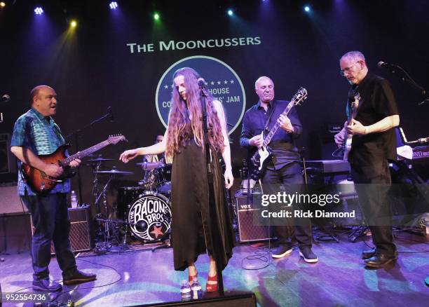 Steve Liesman & The Mooncussers L/R: CNBC's Steve Liesman, Brigit Moynihan, Shark Tank's Kevin O'Leary and Perry Winston on stage during Mother...