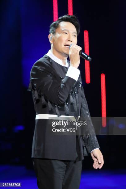 Singer Jeff Chang performs at 2018 Fanstime International Festival on April 28, 2018 in Macao, China.