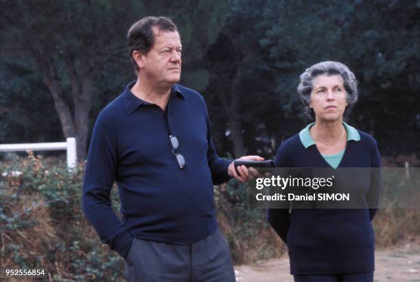 Le politicien Olivier Guichard et son épouse à La Baule en septembre 1976, France.