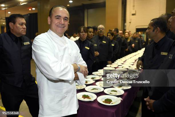 Jean-Georges Vongerichten serves food during the 22nd annual Keep Memory Alive 'Power of Love Gala' benefit for the Cleveland Clinic Lou Ruvo Center...