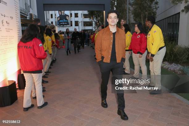 Rami Malek attends City Year Los Angeles' Spring Break: Destination Education at Sony Studios on April 28, 2018 in Los Angeles, California.