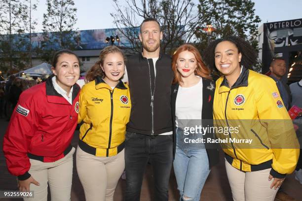 Brooks Laich and Julianne Hough with City Year AmeriCorps members attend City Year Los Angeles' Spring Break: Destination Education at Sony Studios...