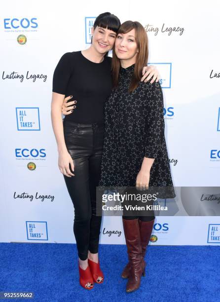 Actors Shailene Woodley and Isidora Goreshter attend the All It Takes Lasting Legacy event at the headquarters of Earth Friendly Products to...