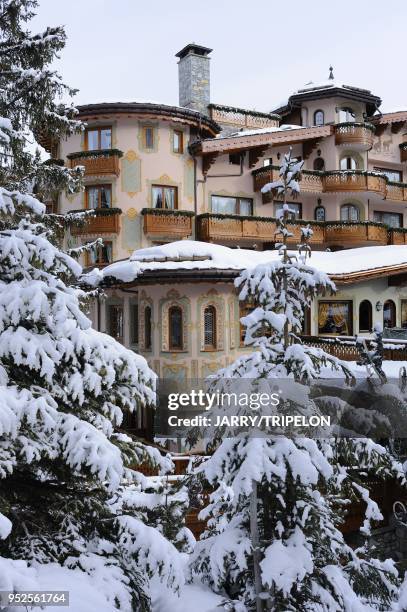 Les Airelles Hotel and Palace 5 stars, located in Jardin Alpin district, Courchevel 1850 ski resort, Trois Vallees skiing area, Tarentaise valley,...