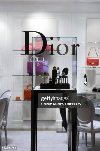The Dior fashion shop of the hotel, Cheval Blanc Hotel and Palace 5 stars, located in Jardin Alpin district, Courchevel 1850 ski resort, Trois...