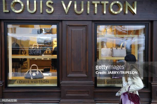 Louis Vuitton fashion and luxury shop with a russian woman as a client, Cheval Blanc Hotel and Palace 5 stars, located in Jardin Alpin district,...